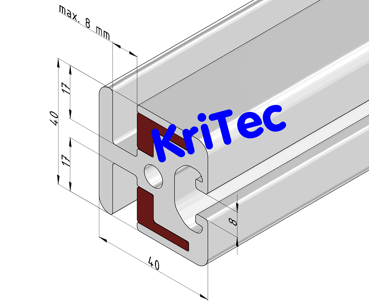 KriTec Klemmprofil 8 40x40-180°