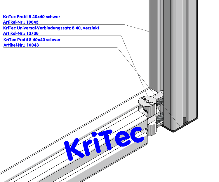 KriTec Universal-Verbindungssatz 8 40, verzinkt