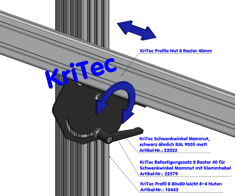 KriTec Profil 8 80x80 leicht 8+4 Nuten