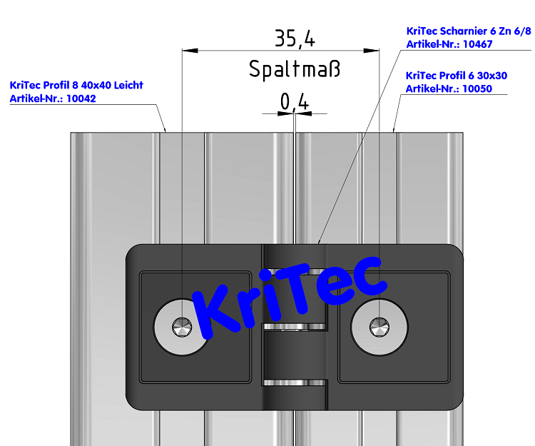 KriTec Scharnier 6 Zn 6/8