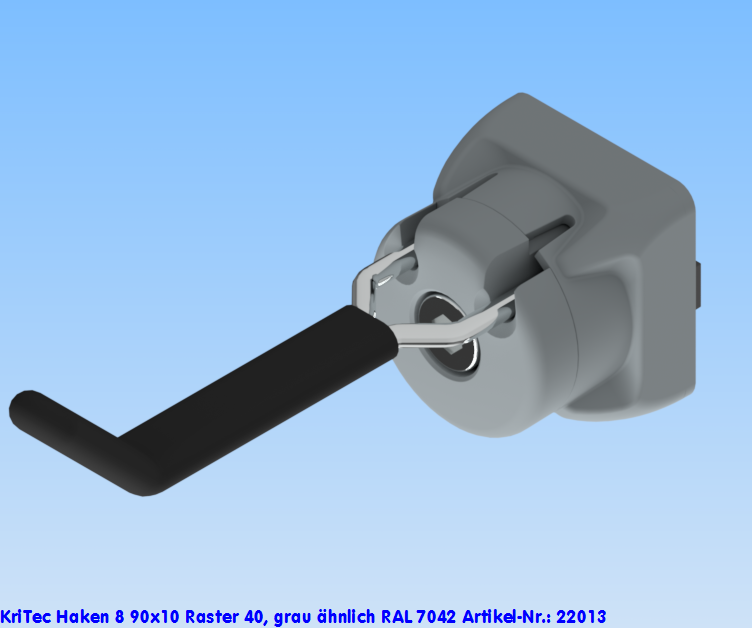 KriTec Haken 8 90x10 Raster 40, grau ähnlich RAL 7042