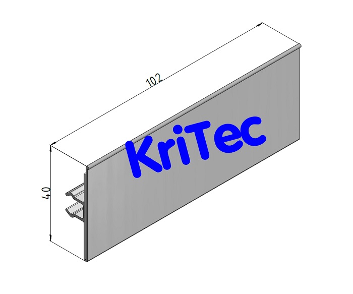 KriTec Beschriftungsprofil 10 45 grau/transparent L=102mm