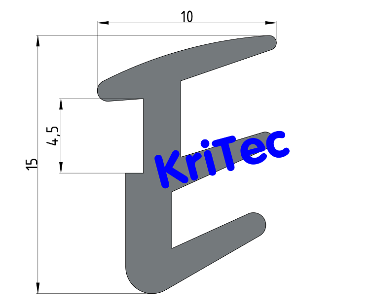 KriTec Dichtprofil 8 Raster 40, 2-4mm, grau