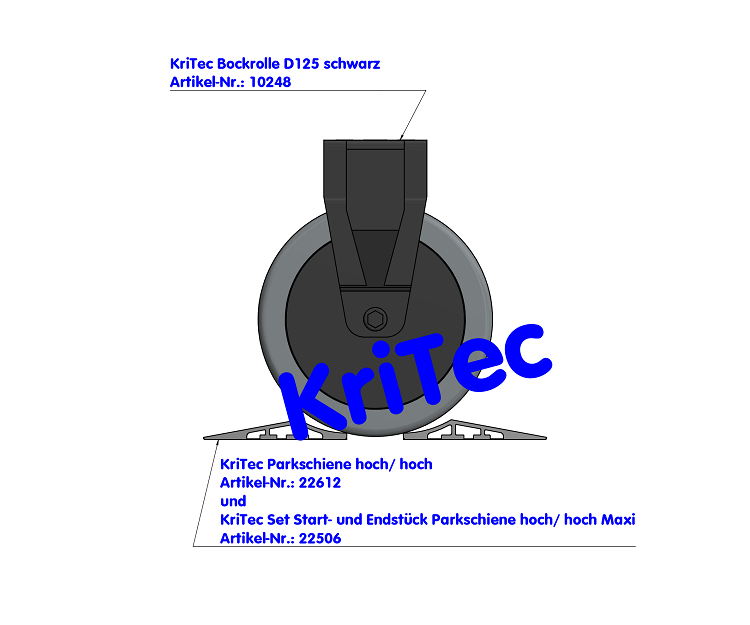 KriTec Set Start- und Endstück Parkschiene hoch/ hoch Maxi