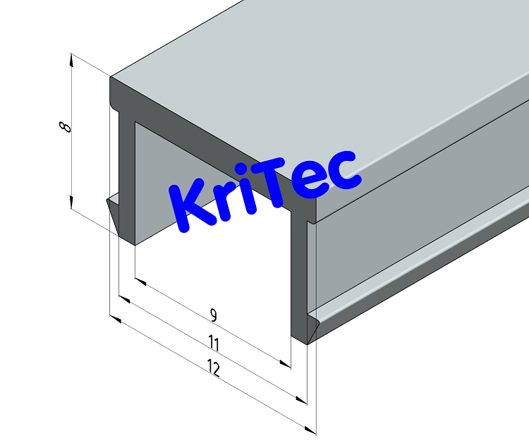 KriTec Abdeckprofil 10 PP grau