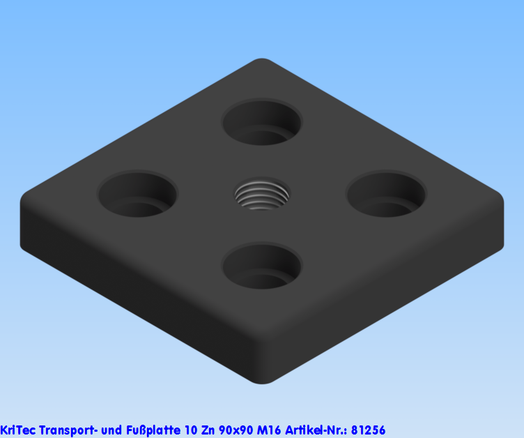 KriTec Transport- und Fußplatte 10 Zn 90x90 M16