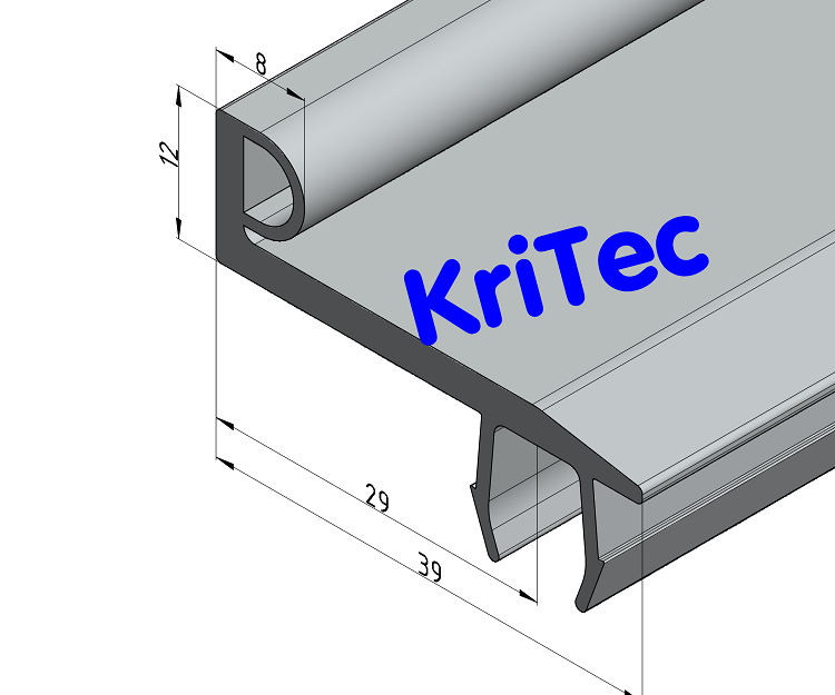 KriTec Dichtleiste 10 45 Raster 45 für Profil 10 Raster 45