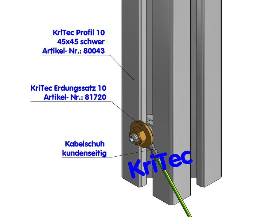 KriTec Erdungssatz 10 Raster 40, 45 und 50