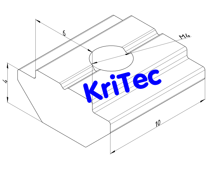 KriTec Nutenstein 6 Raster 20 St mit Steg und Potentialausgleich