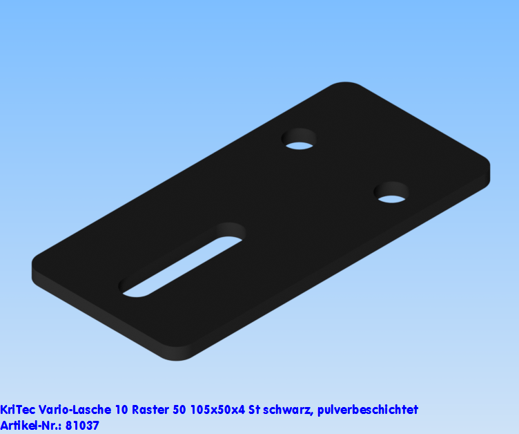 KriTec Vario-Lasche 10 Raster 50 105x50x4 St schwarz, pulverbeschichtet