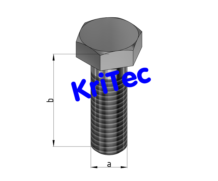KriTec Sechskantschrauben ISO 4017 (DIN 933) verzinkt