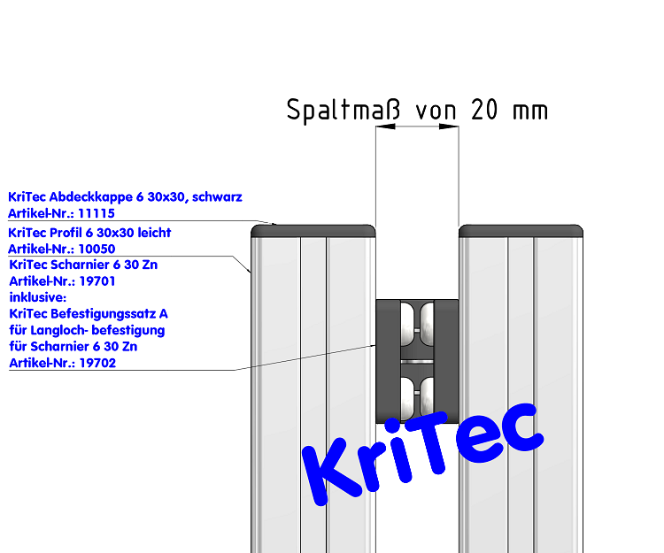 KriTec Scharnier 6 30 Zn