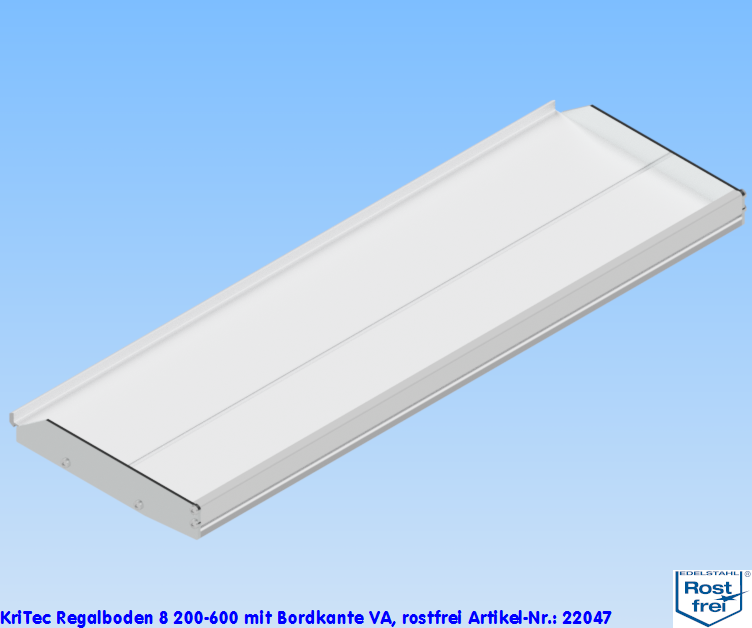 KriTec Regalboden 8 200-600 mit Bordkante VA, rostfrei