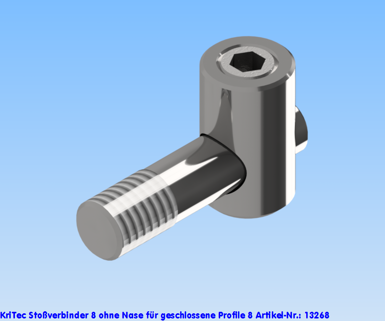 KriTec Stoßverbinder 8 ohne Nase für geschlossene Profile 8 Raster 40