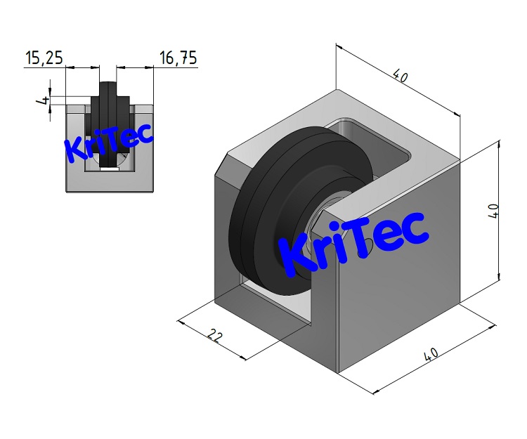 KriTec Rolleneckverbindungssatz 8 Raster 40