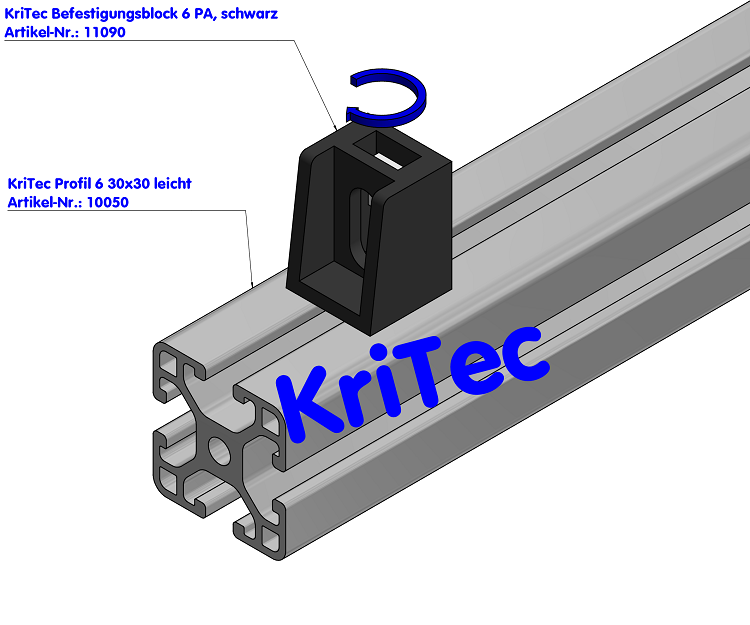 KriTec Befestigungsblock 6 PA schwarz