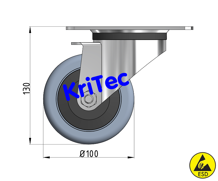 KriTec Lenkrolle D100 140x110 ESD
