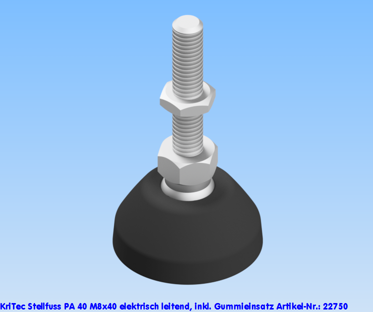 KriTec Stellfuß PA 40 M8x40 elektrisch leitend