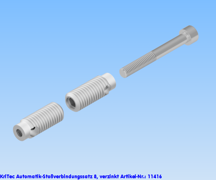 KriTec Automatik-Stoßverbindungssatz 8, verzinkt