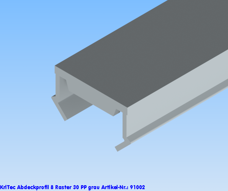 KriTec Abdeckprofil 8 Raster 30 PP grau