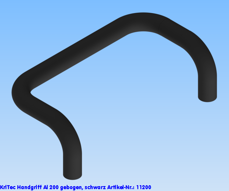 KriTec Handgriff Al 200 gebogen, schwarz