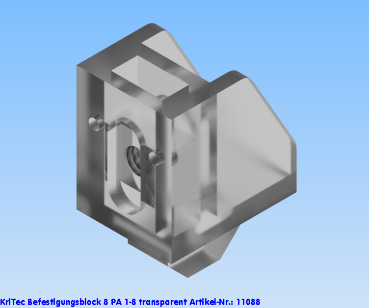 KriTec Befestigungsblock 8 PA 1-8 transparent