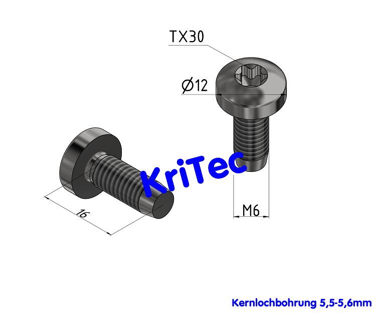 KriTec selbstschneidende Linsenkopfschraube TX
