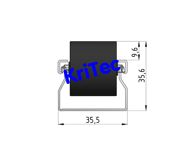 KriTec Rollenbahn St D30 ESD, schwarz ähnlich RAL 9005