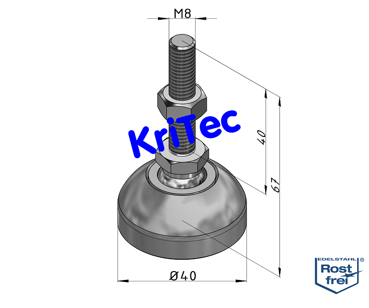 KriTec Stellfuß VA 40 M8x40