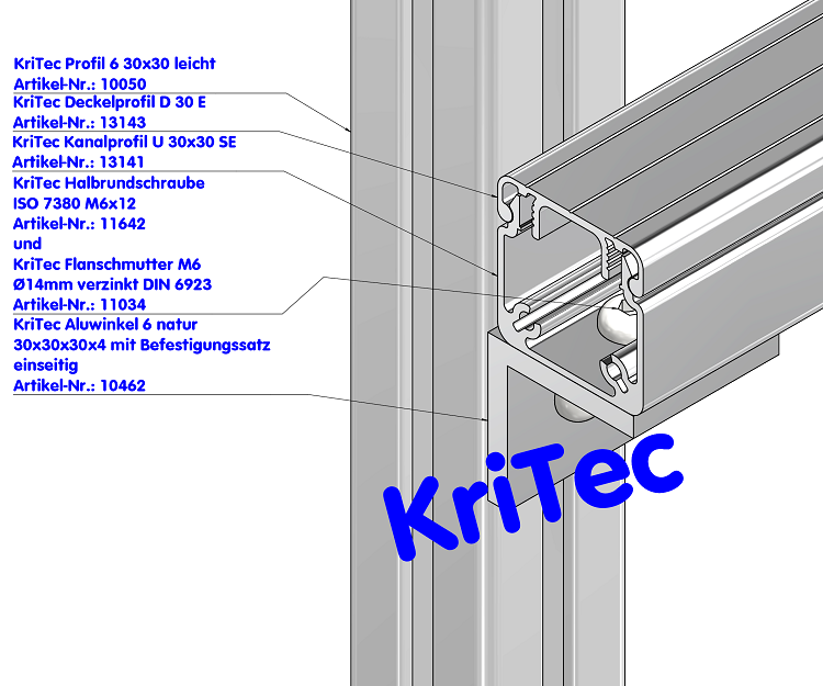 KriTec Kabelkanalprofil U 30x30 SE