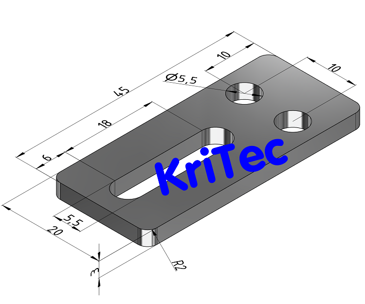 KriTec Vario-Lasche 6 Raster 20 45x20x3 St verzinkt