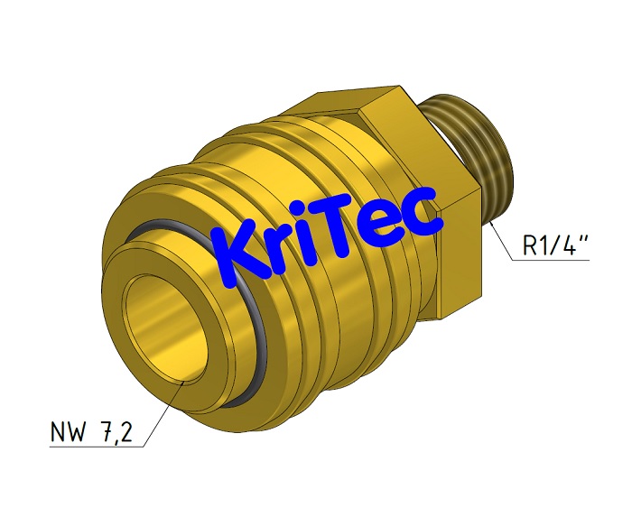 KriTec Einhandkupplung NW 7,2 Außengewinde 1/4"