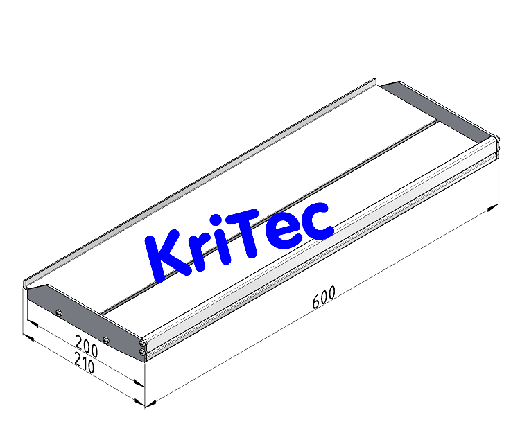 KriTec Regalboden 8 200-600 mit Bordkante St, weißaluminium