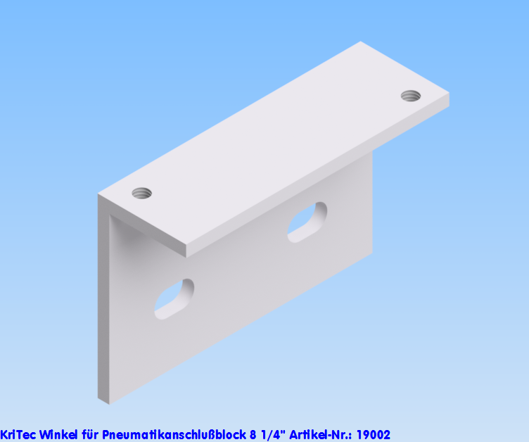 KriTec Winkel für Pneumatikanschlussblock 8 1/4"