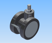 KriTec Lenkrolle D65 mit Doppelfeststellbremse - auch antistatisch