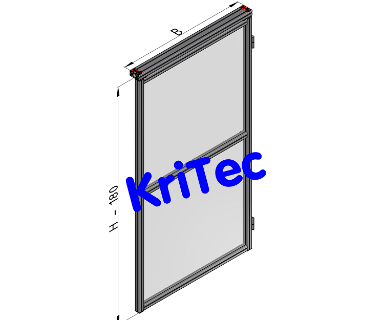 KriTec Schutzzauntüren Nut 8 Raster 40 mit Polycarbonat, klar