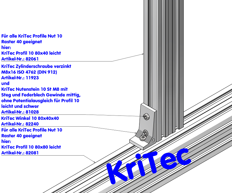 KriTec Winkel 10 80x40x40