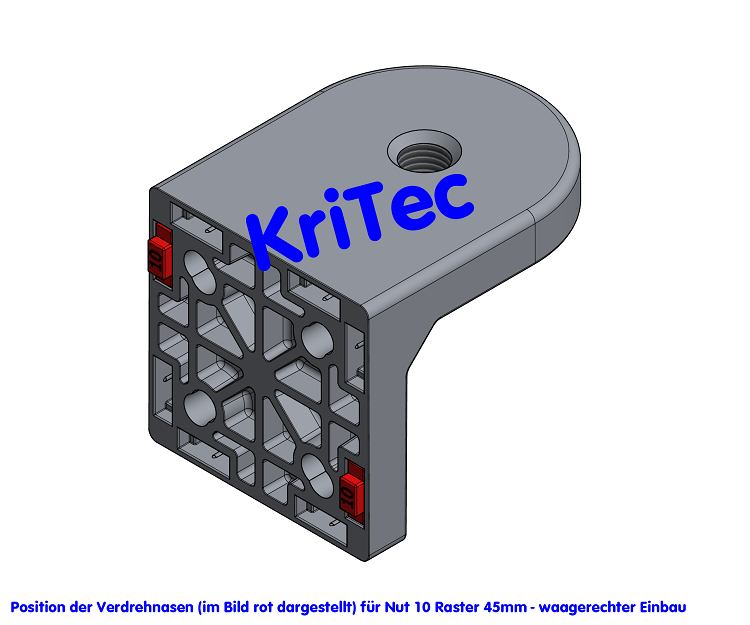 KriTec Stellfußsockel 10 Raster 45 D80, weißaluminium ähnlich RAL 9006