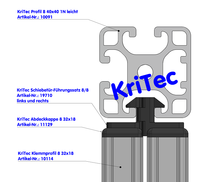 KriTec Schiebetüren-Führungssatz 8/8