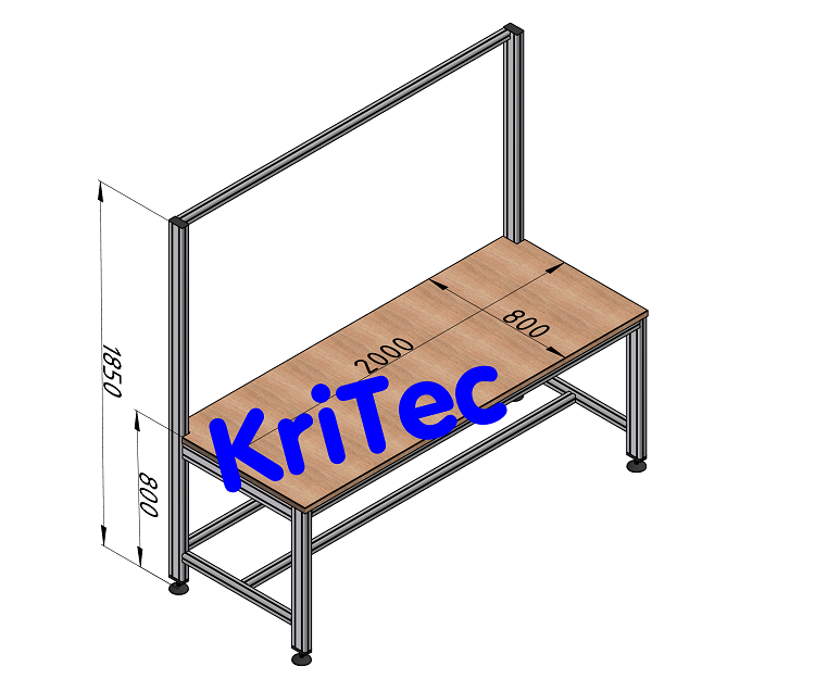KriTec Montagetisch mittelschwer, inklusiveTischaufsatz und Ausleger, 2000x800mm