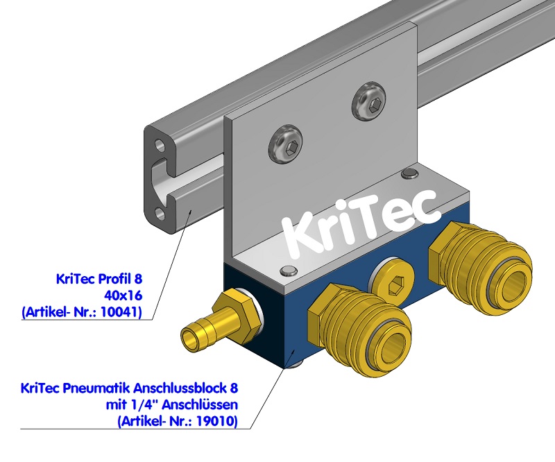 KriTec Pneumatik Anschlussblock 1/4"