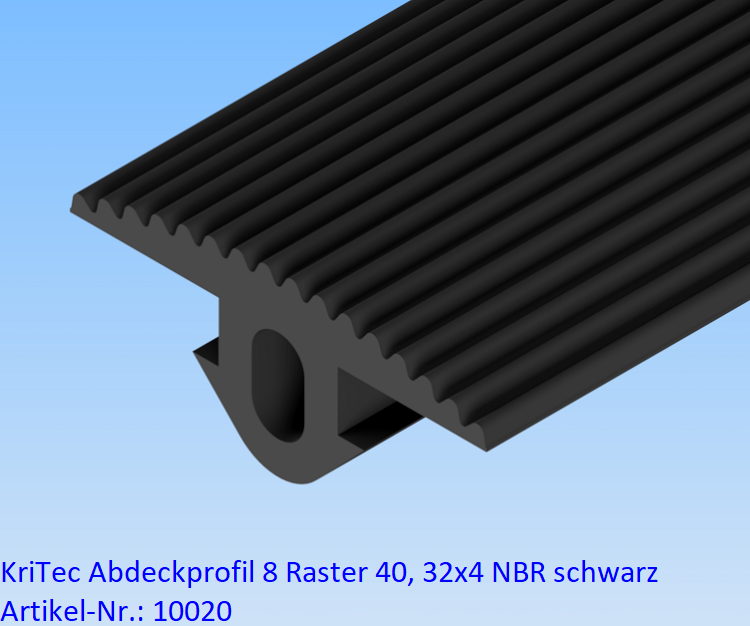 KriTec Abdeckprofil 8 Raster 40, 32x4 NBR schwarz