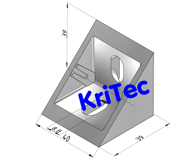 KriTec Aluminium-Druckgusswinkel 8 40x40x40