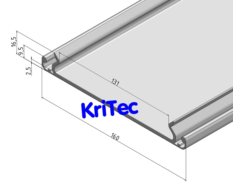 KriTec Kabelkanal-Träger/Deckelprofil 160