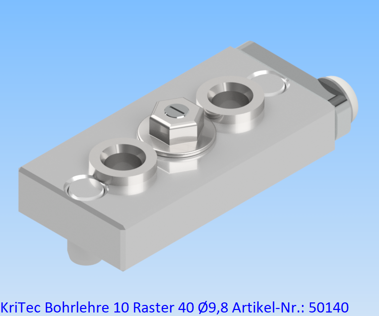 KriTec Bohrlehre 10 Raster 40 Ø9,8