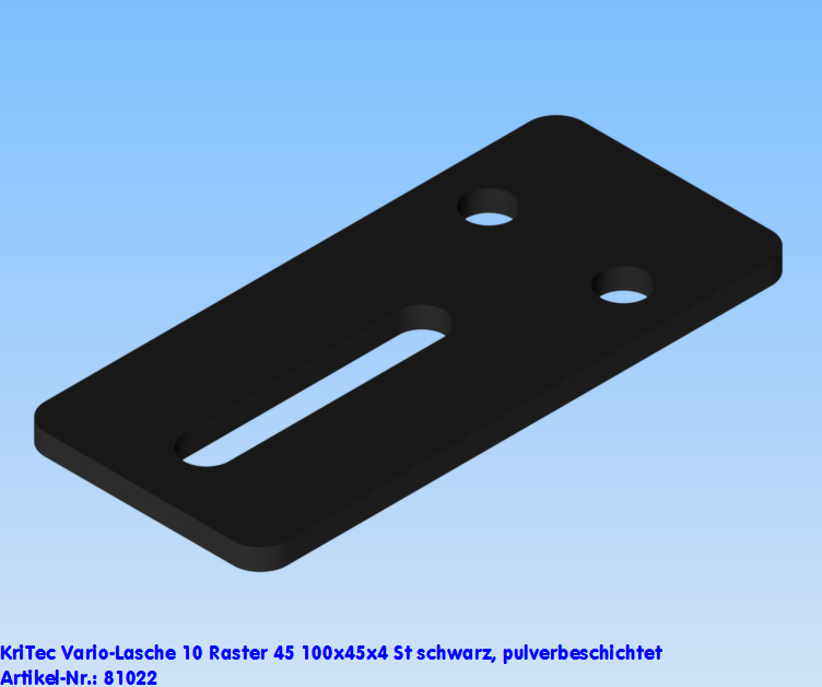 KriTec Vario-Lasche 10 Raster 45 100x45x4 St schwarz, pulverbeschichtet