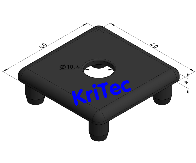 KriTec Fuß-Abdeckkappe 8 für Profil 8 40x40 leicht