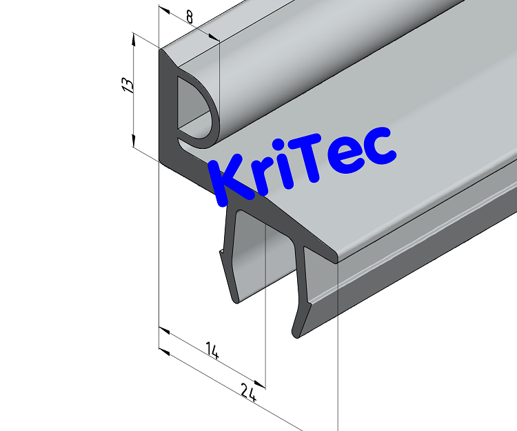 KriTec Dichtleiste 10 Raster 45 für Profil 8 Raster 30