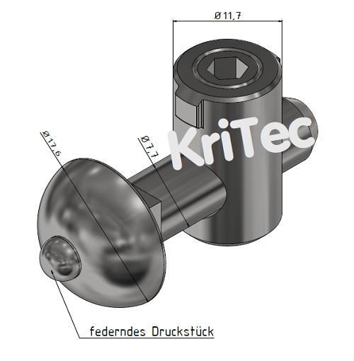 KriTec Zentralverbinder 8 SV einschiebbar - auch in rostfrei!