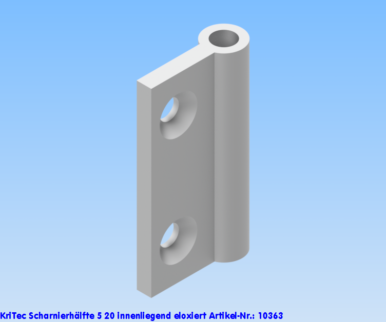 KriTec Scharnierhälfte 5 20 innenliegend, eloxiert